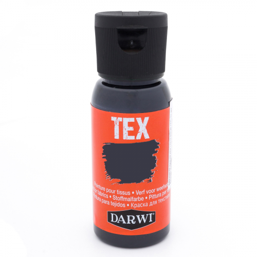 DA0100050 Краска акриловая для ткани, 50 мл, Darwi Tex (100 черный)