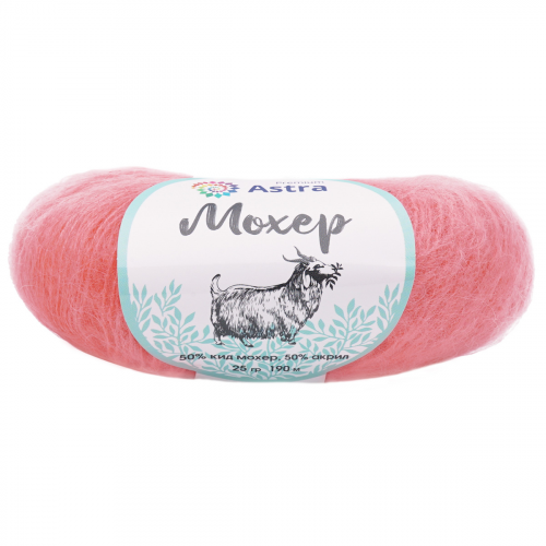 Пряжа Astra Premium 'Мохер' (Mohair) 25гр 190м (+/-5%) (50% кид мохер, 50% акрил) (32 розовый)