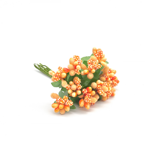 AR554 Букетик декоративных цветов, 2см (12шт/упак) (оранжевый) АЙРИС