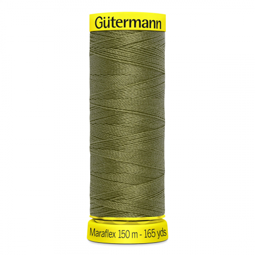 08 Нить Maraflex 120/150 м для эластичных, трикотажных материалов, 100% ПБТ Gutermann 777000 (432 оливково-зеленый) Guetermann