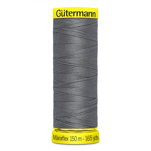 08 Нить Maraflex 120/150 м для эластичных, трикотажных материалов, 100% ПБТ Gutermann 777000 (496 серо-стальной) Guetermann