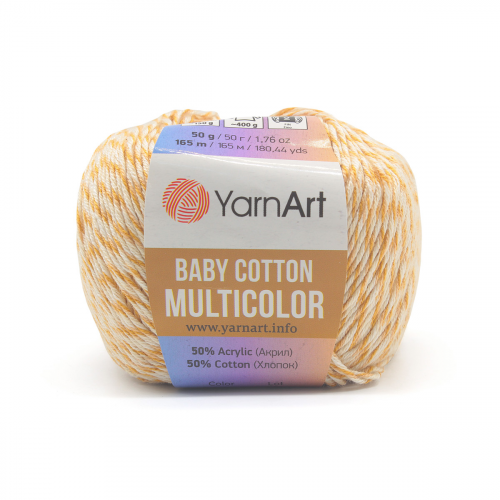 Пряжа YarnArt 'Baby cotton multicolor' 50гр 165м (50% хлопок, 50% акрил) (5203)