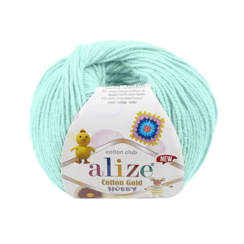 Пряжа Alize 'Cotton Gold Hobby NEW' 50г 165м (55% хлопок, 45% акрил) (522 мята)