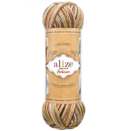 Пряжа ALIZE 'Superwash Artisan' 100гр. 420м. (75% SW шерсть, 25% полиамид) (9006 секционный) Alize