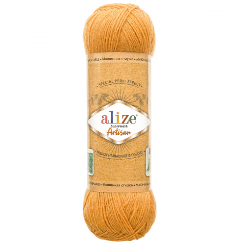 Пряжа ALIZE 'Superwash Artisan' 100гр. 420м. (75% SW шерсть, 25% полиамид) (281 желтый) Alize