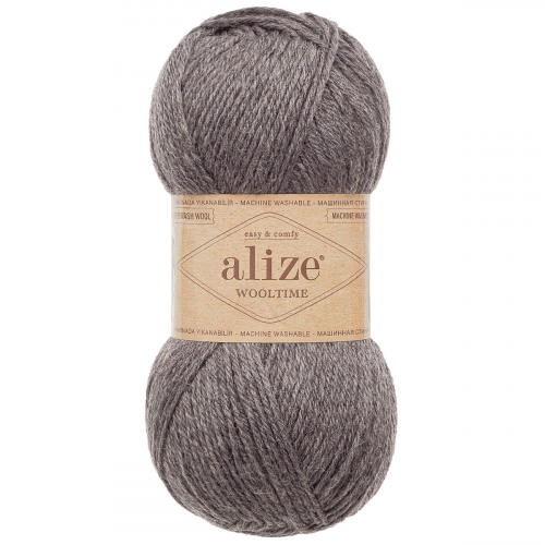 Пряжа ALIZE 'Wooltime' 100гр. 200м. (75% SW шерсть, 25% полиамид) (182 средне-серый меланж) Alize