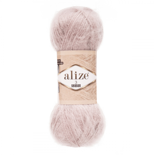 Пряжа ALIZE '3 SEASON' 100г 500м (25% мохер, 24% шерсть, 51% акрил) (67 молочно-бежевый) Alize