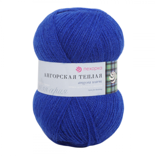 Пряжа Пехорка 'Ангорская тёплая' 100гр. 480м (40% шерсть, 60% акрил) (26 василек)