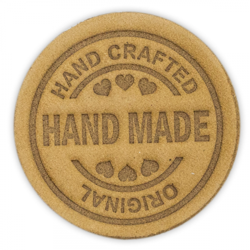 2 Термоаппликация из кожи Hand Made D3,4см, 100% кожа (41 бежевый) Галерея