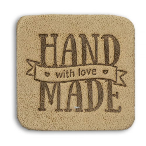 5 Термоаппликация из кожи Hand Made 3*3см, 100% кожа (41 бежевый) Галерея