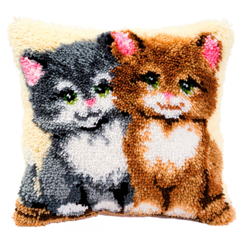 PN-0014131 Подушка (ковровая техника) Vervaco 'Котята' 40x40см
