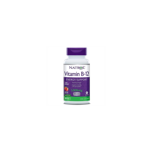 Natrol - Витамин B-12 быстрорастворимый со вкусом клубники 5000 мкг, 100 таблеток