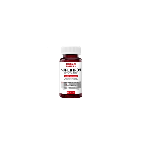 Urban Formula - Комплекс Super Iron для повышения уровня гемоглобина и ферритина, 25 капсул