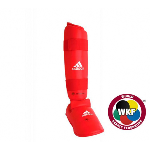 Детские защита голени и стопы WKF Shin & Removable Foot, красная