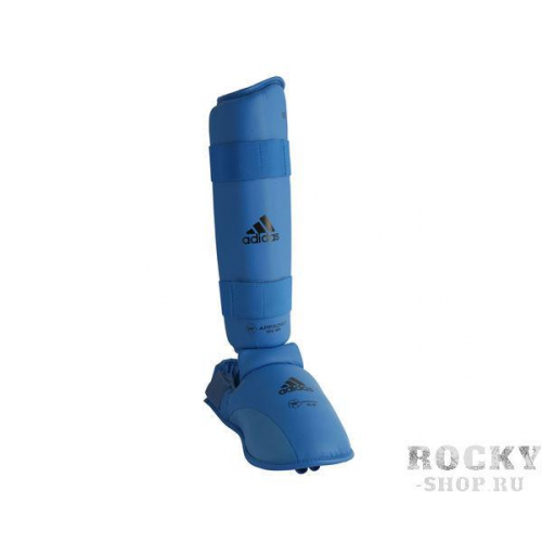 Детские защита голени и стопы WKF Shin & Removable Foot, синяя