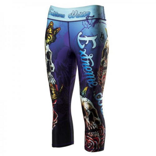 Штаны компрессионные skull rose new 3/4, женские
