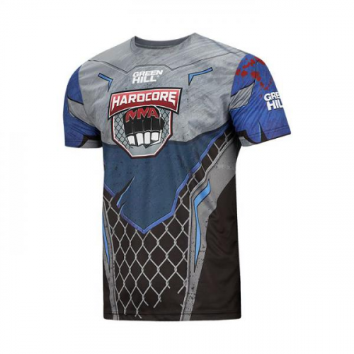Футболка GreenHill HARDCORE MMA сине-чёрная