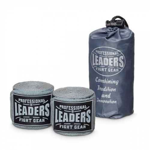 Бинты боксерские LEADERS PRO 86/14 3.5m серый, 3.5 м