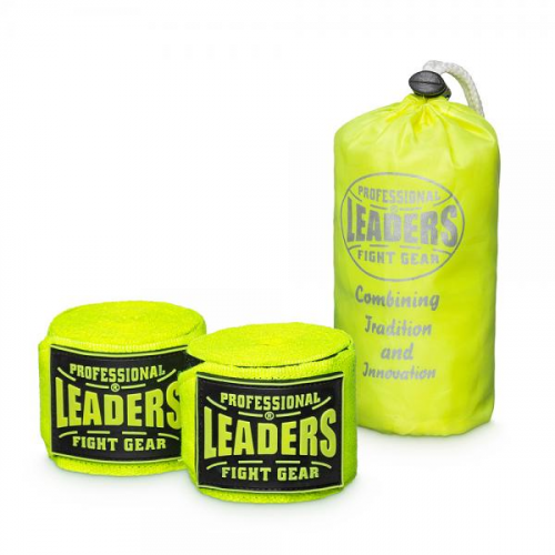 Бинты боксерские LEADERS PRO 86/14 3.5m салатовый, 3.5 м