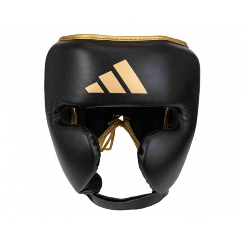 Шлем боксерский AdiStar Pro Head Gear черно-золотой