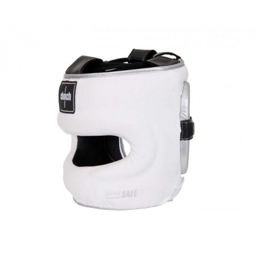 Шлем для единоборств с бампером Face Guard бело-серебристый