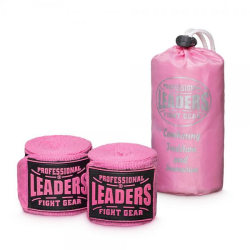 Бинты боксерские LEADERS PRO 86/14 4.5m розовый, 4.5 м