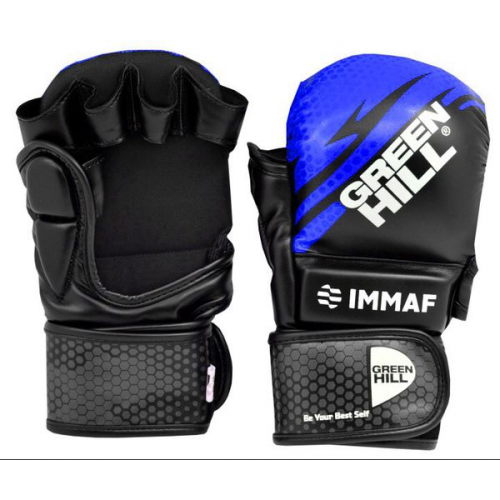 Перчатки MMA IMMAF черно-синие