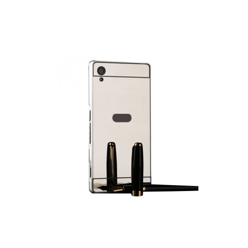 Epik Металлический бампер для Sony Xperia XA / XA Dual с зеркальной вставкой (Серебряный)