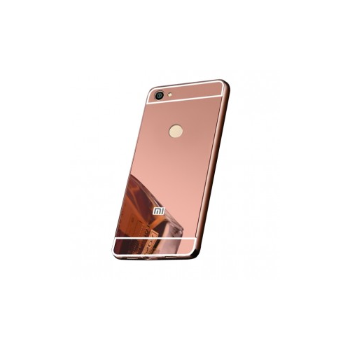 Epik Металлический бампер для Xiaomi Redmi Note 5A Prime / Y1 с зеркальной вставкой (Розовый)