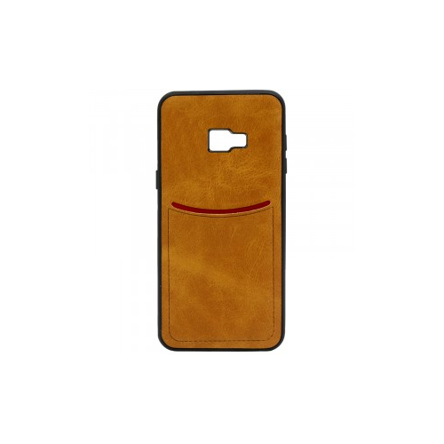 ILEVEL | Чехол с кожаным покрытием и с карманом-визитницей для Samsung J410F Galaxy J4 Core (2018) (Светло-коричневый)