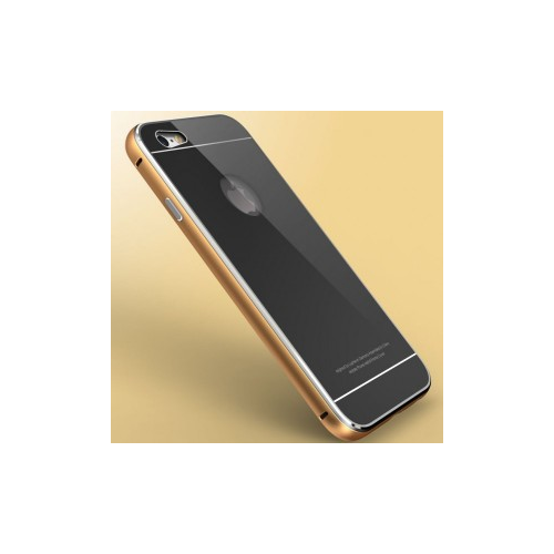 Luphie LUPHIE Metal Frame | Металлический бампер для Apple iPhone 6/6s (4.7") с глянцевой панелью (Золотой / Черный)