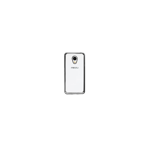 Epik Силиконовый чехол для Meizu M3 / M3 mini / M3s с глянцевой окантовкой (Серебряный)