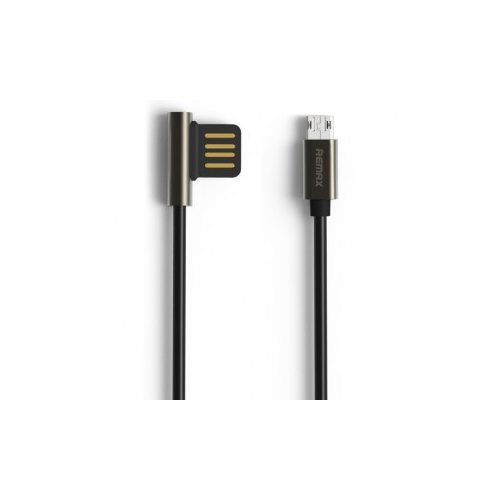 Remax Emperor | Дата кабель USB to MicroUSB с угловым штекером USB (100 см) (Черный)