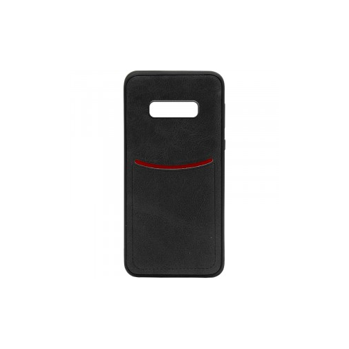 ILEVEL | Чехол с кожаным покрытием и с карманом-визитницей для Samsung Galaxy S10e (Черный)