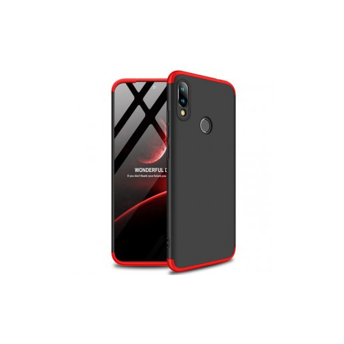 GKK LikGus 360° | Двухсторонний чехол для Xiaomi Redmi 7 с защитными вставками (Черный / Красный)