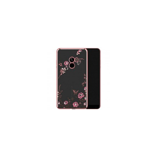 Epik Прозрачный чехол со стразами для Xiaomi Mi Mix с глянцевым бампером (Розовый золотой/Розовые цветы)