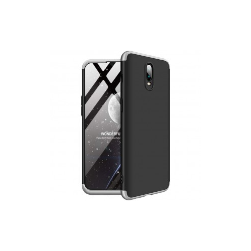 GKK LikGus 360° | Двухсторонний чехол для OnePlus 6T с защитными вставками (Черный / Серебряный)