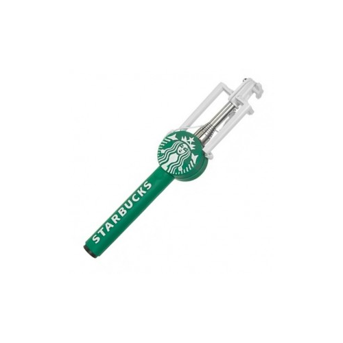 Epik S014 | Телескопический монопод для селфи с лого и прорезиненной ручкой (кабель 3,5 mini jack) (Зеленый)