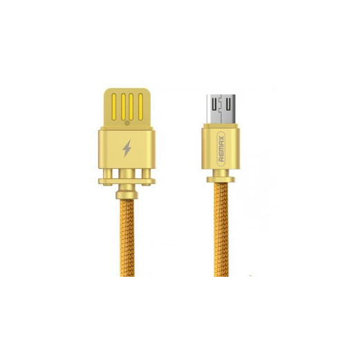 Remax Dominator RC-064m | Дата кабель с функцией быстрой зарядки в тканевой оплетке USB to MicroUSB (100см) (Золотой)