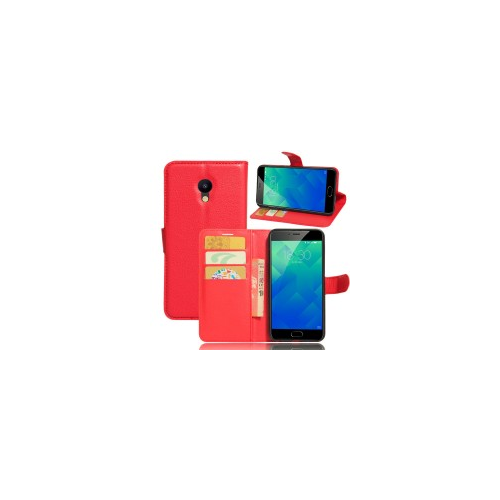 Epik Wallet | Кожаный чехол-кошелек с внутренними карманами для Meizu M5 (Красный)