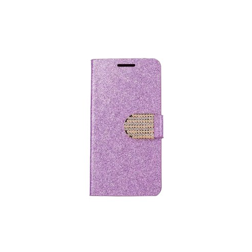 Epik Сияющий кожаный чехол-книжка со стразами для LG H930 / H930DS V30 / V30+ (Фиолетовый)