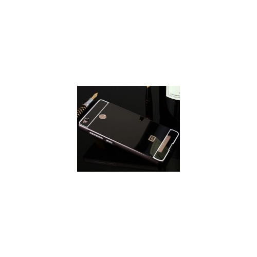 Epik Металлический бампер для Xiaomi Redmi 3 Pro / Redmi 3s с зеркальной вставкой (Черный)
