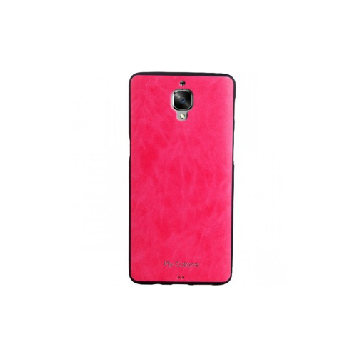 Epik Тонкая накладка из экокожи с гладкой поверхностью на силиконовой основе для OnePlus 3 / OnePlus 3T (Розовый)