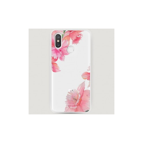 Epik RosCase | Силиконовый чехол Розовые цветочные уголки на Xiaomi Mi 8