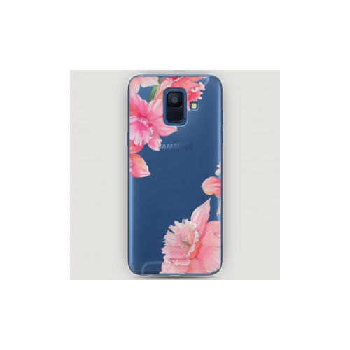 Epik RosCase | Силиконовый чехол Розовые цветочные уголки на Samsung Galaxy A6 (2018)