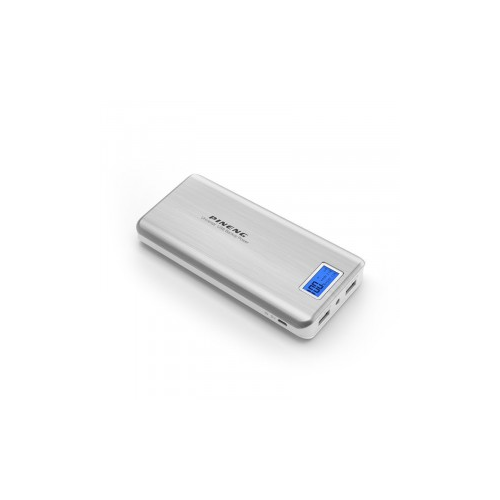 Epik Портативное зарядное устройство в противоударном корпусе с ЖК дисплеем и фонариком 20000mAh (2 USB) (Серебряный)