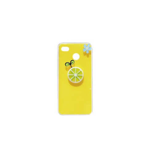 Epik Прозрачный силиконовый чехол с ярким рисунком и шнурком на руку для Xiaomi Redmi 4X (Желтый / Лимон)