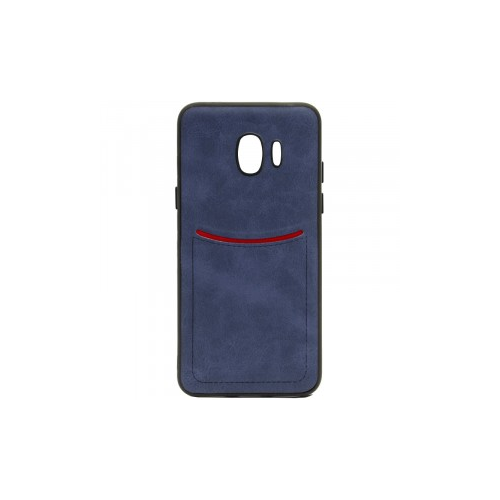 ILEVEL | Чехол с кожаным покрытием и с карманом-визитницей для Samsung Galaxy J2 Core (2018) (Синий)
