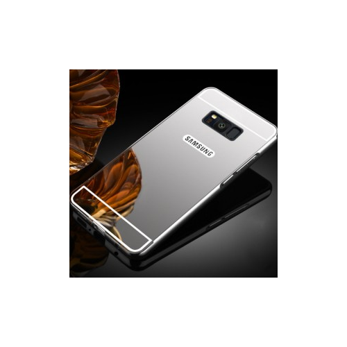 Epik Металлический бампер для Samsung G955 Galaxy S8 Plus с зеркальной вставкой (Серебряный)