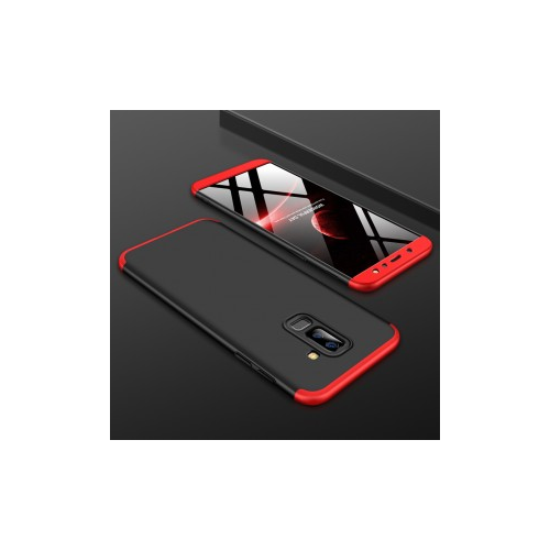 GKK LikGus 360° | Двухсторонний чехол для Samsung Galaxy A6 Plus (2018) с защитными вставками (Черный / Красный)